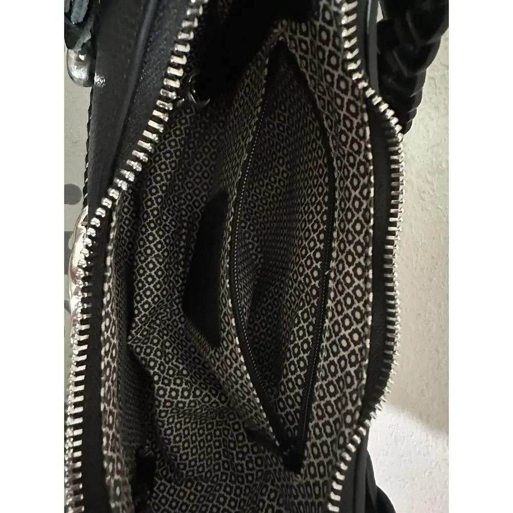 Brighton Black Leather Finn Convertible Shoulderbag Interlok Harmony Hobo (EUC)